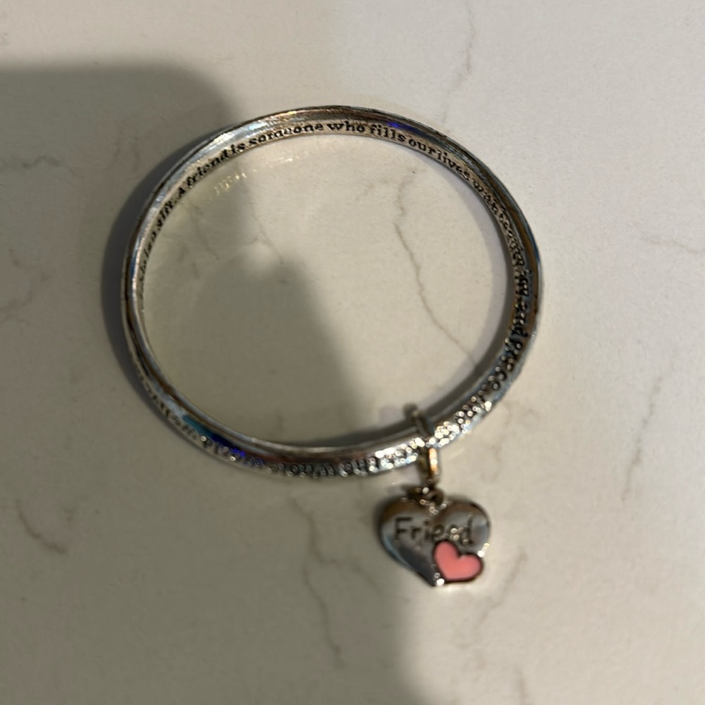 Silver Friendship Bangle Bracelet